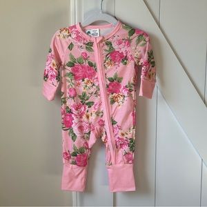 Pretty Pink Floral Romper - Size 3-6 months